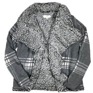 CLOSET CLEAR OUT Monarch Plaid Sherpa Cardigan
